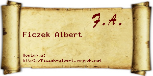 Ficzek Albert névjegykártya