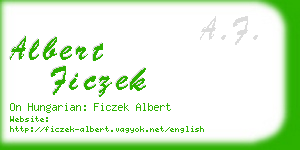 albert ficzek business card